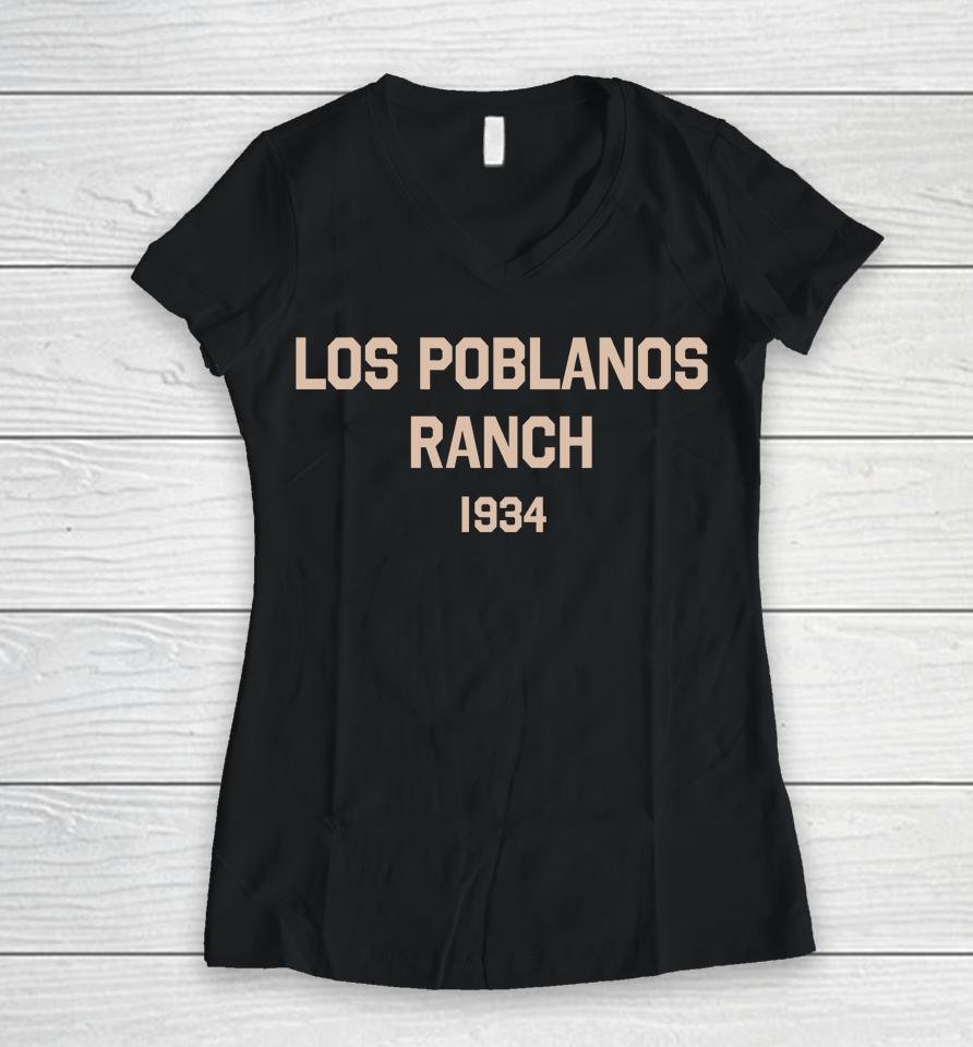 Los Poblanos Ranch 1934 Women V-Neck T-Shirt