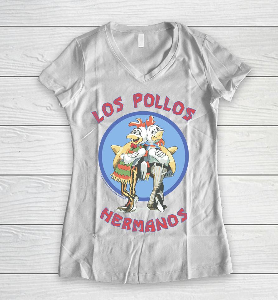Los Pollos Hermanos Back To Back Portrait Women V-Neck T-Shirt