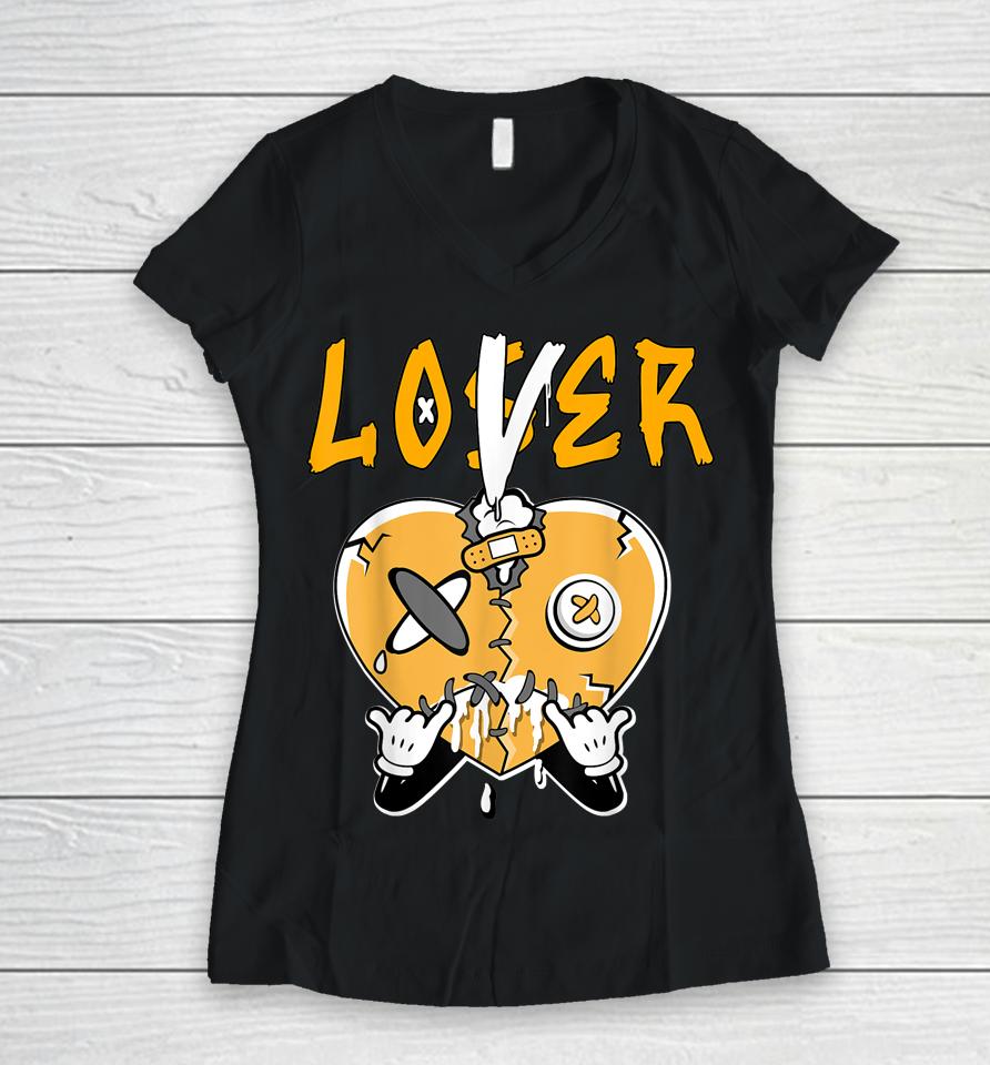 Loser Lover Heart Dripping Light Ginger 14S Matching Women V-Neck T-Shirt