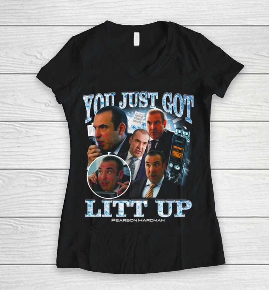 Louis Litt You Just Got Litt Up Pearson Hardman Women V-Neck T-Shirt