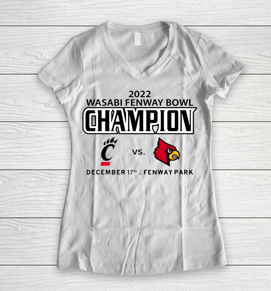 Louisville Fenway Bowl Champions 2022 Women V-Neck T-Shirt