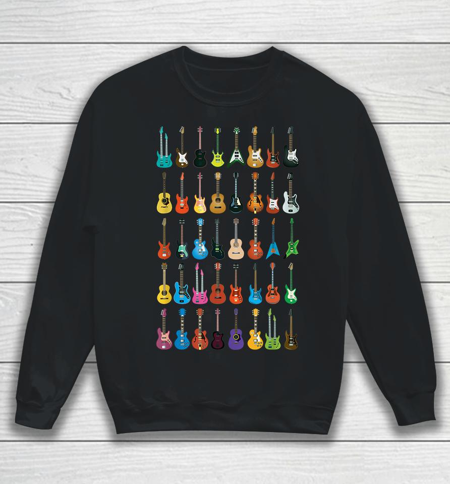 Love Guitar Different Guitars Sweatshirt