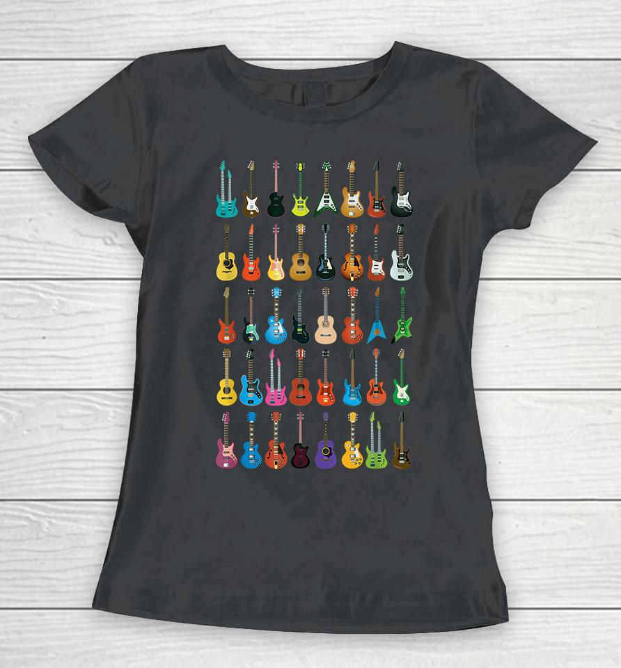 Love Guitar Different Guitars Women T-Shirt