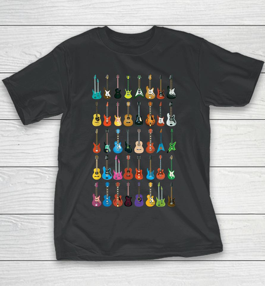 Love Guitar Different Guitars Youth T-Shirt