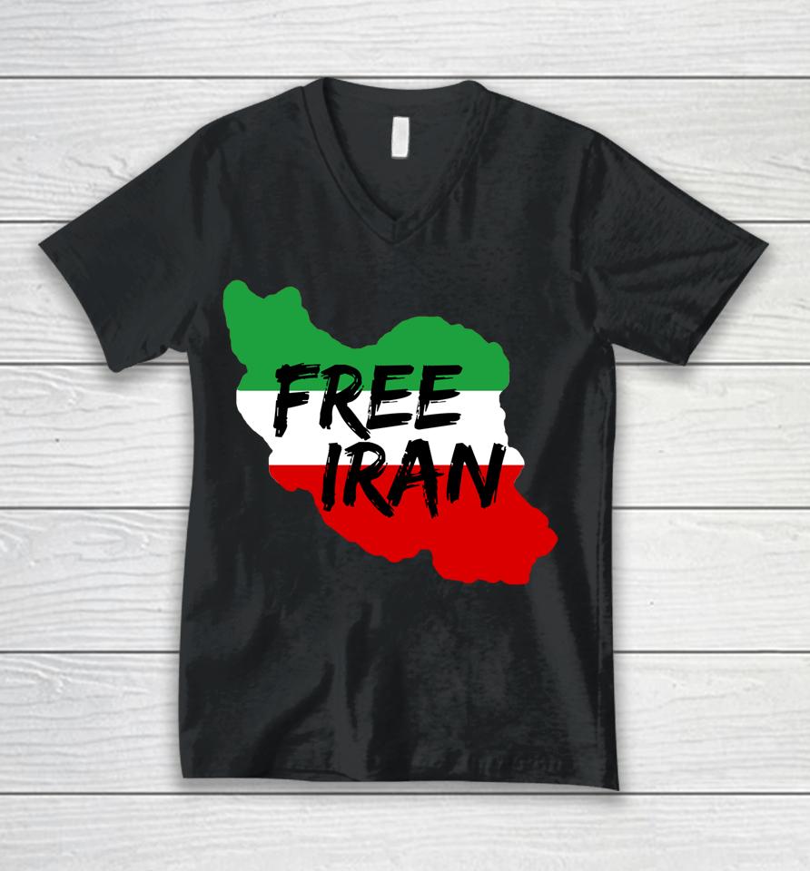Love Iran Persian Freedom Free Iran Unisex V-Neck T-Shirt