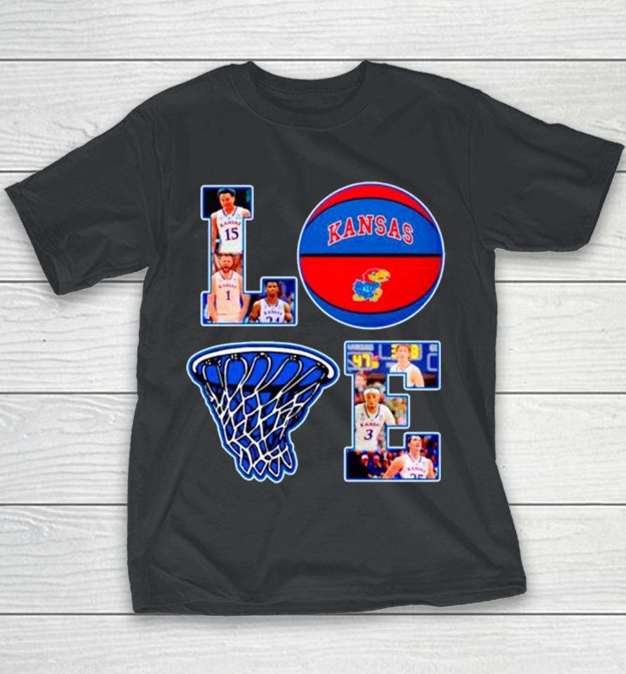 Love Kansas Jayhawks Basketball Youth T-Shirt