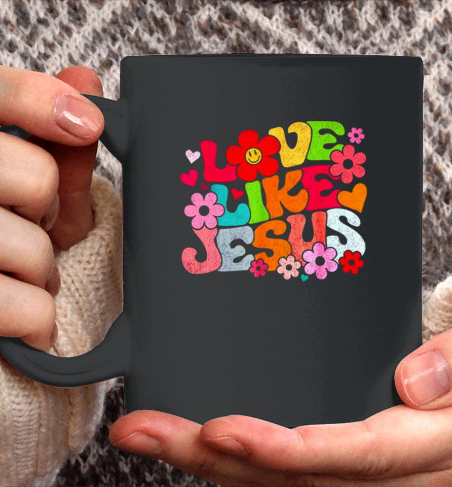 Love Like Jesus Christian Bible Verse Trendy Floral Coffee Mug