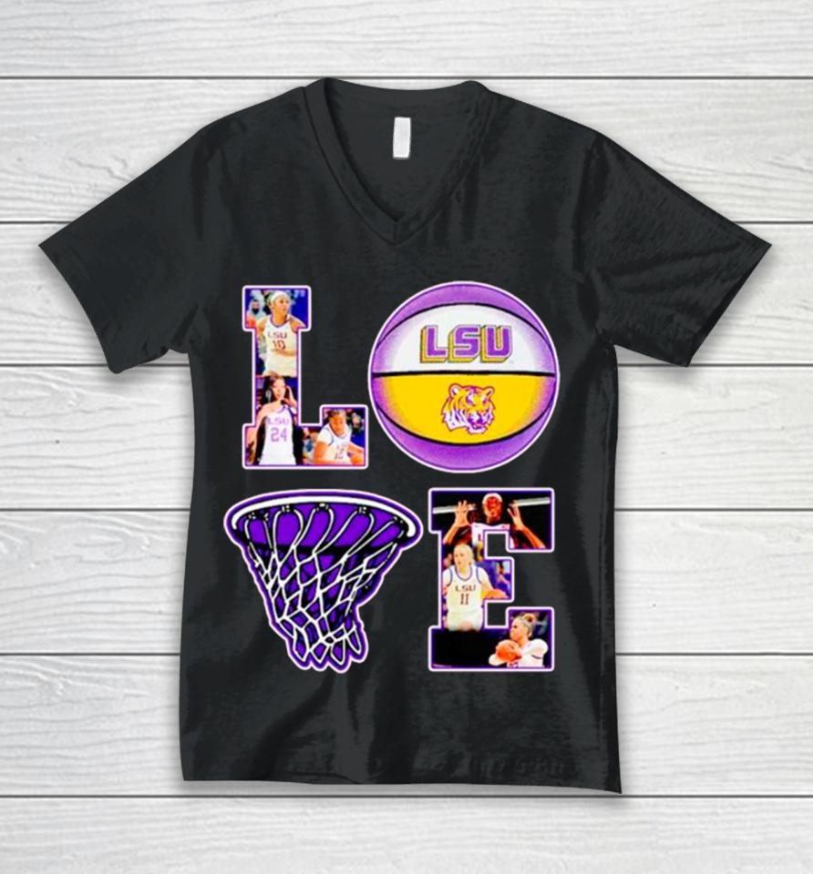 Love Lsu Tigers Basketball Unisex V-Neck T-Shirt