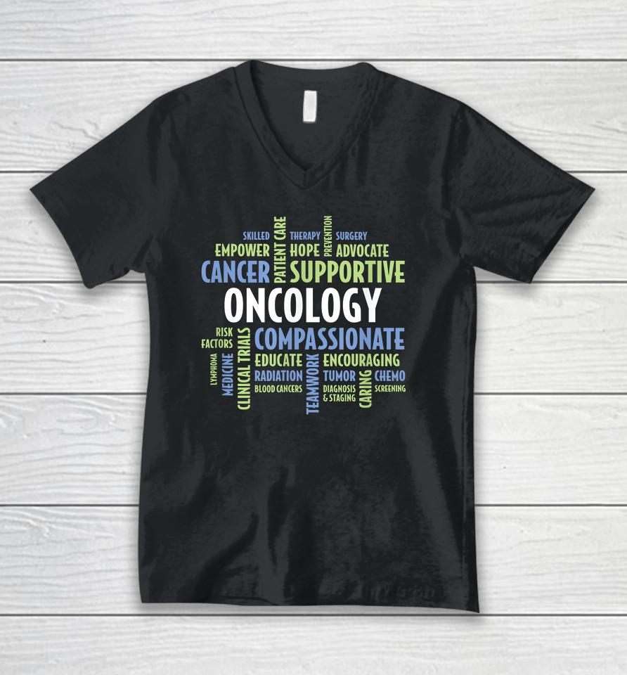 Love Oncology Nurses Unisex V-Neck T-Shirt