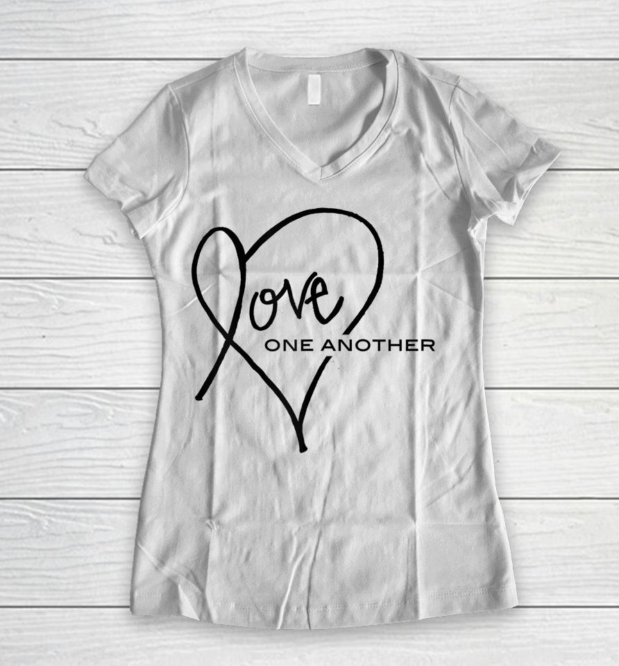 Love One Another Heart Women V-Neck T-Shirt