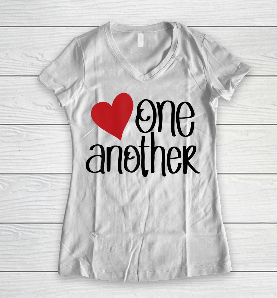 Love One Another Women V-Neck T-Shirt