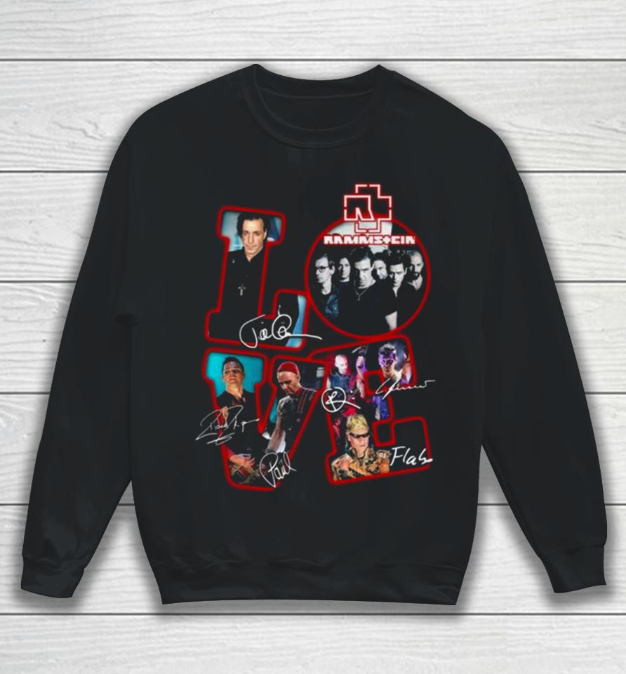 Love Rammstein Band Signatures 2024 Sweatshirt