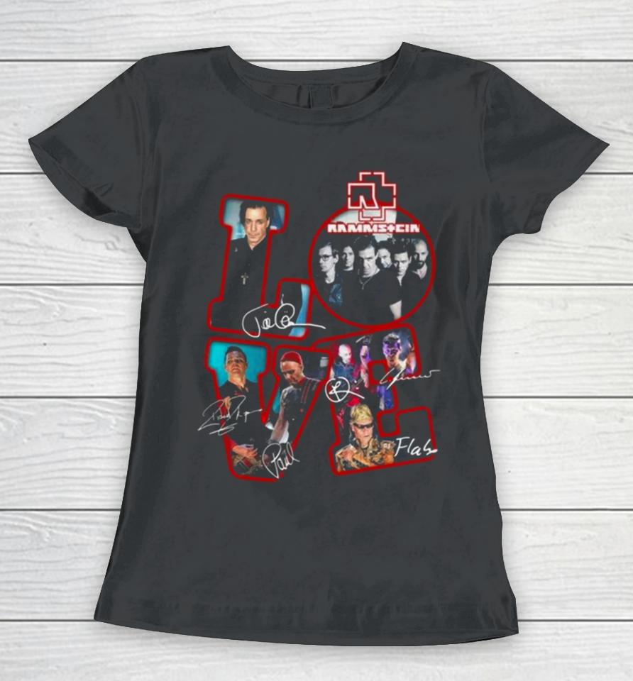 Love Rammstein Band Signatures 2024 Women T-Shirt