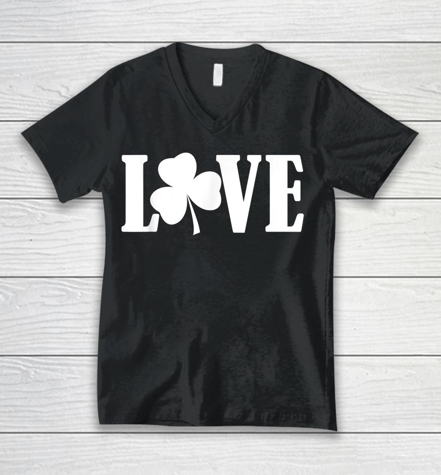 Love Shamrock Unisex V-Neck T-Shirt