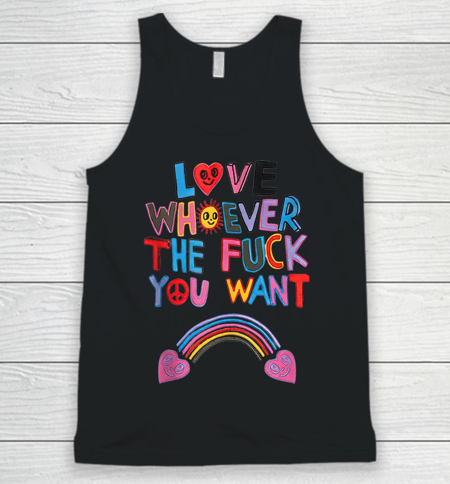 Love Whoever The Fuck You Want Rainbow Unisex Tank Top