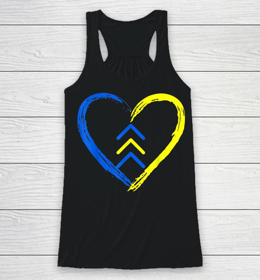 Love World Down Syndrome Awareness Day Love 3 Arrows Racerback Tank