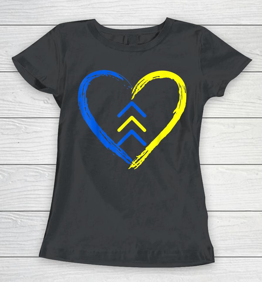 Love World Down Syndrome Awareness Day Love 3 Arrows Women T-Shirt