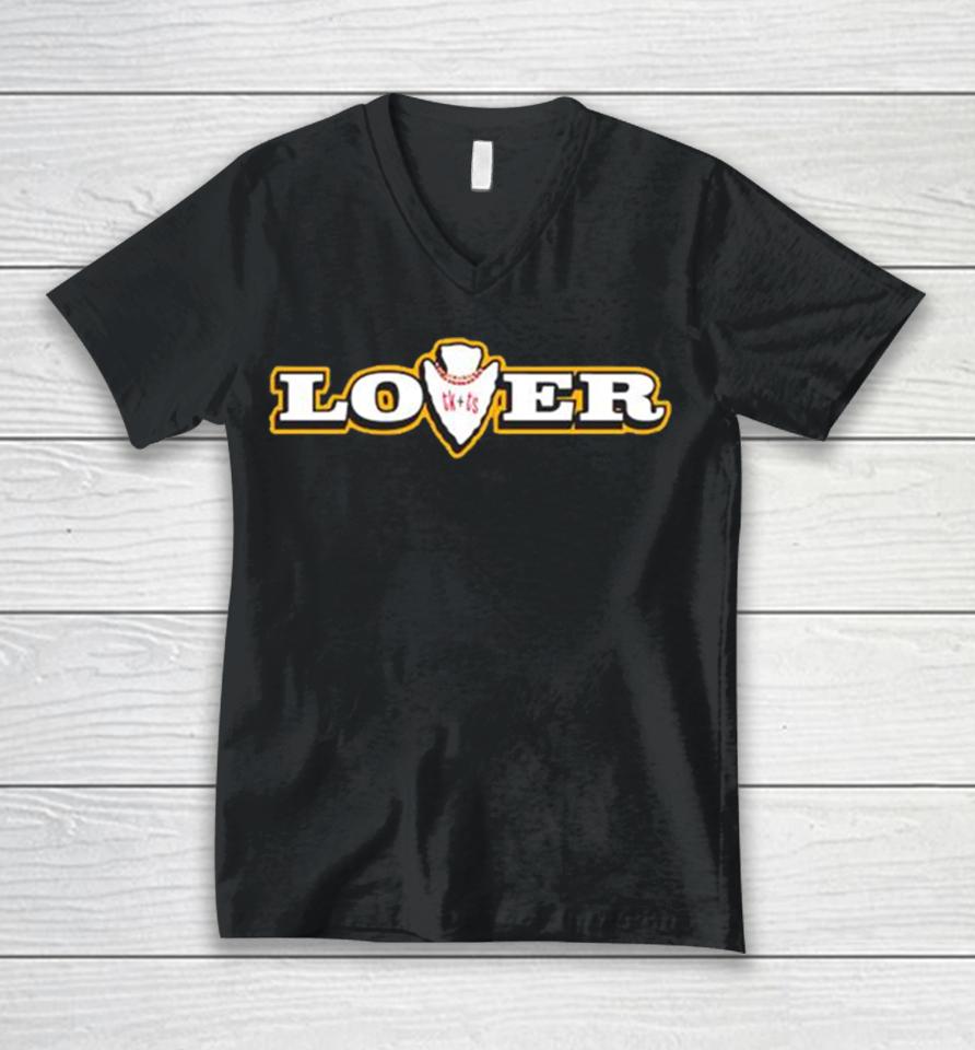 Lover Travis Kelce And Taylor Kansas City Chiefs Unisex V-Neck T-Shirt