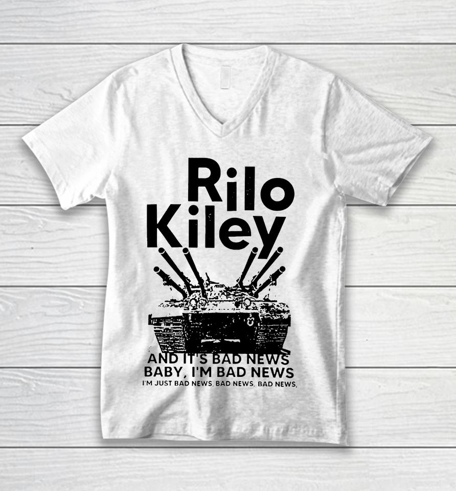 Lowlvl Rilo Kiley And It's Bad News Baby I'm Bad News Unisex V-Neck T-Shirt
