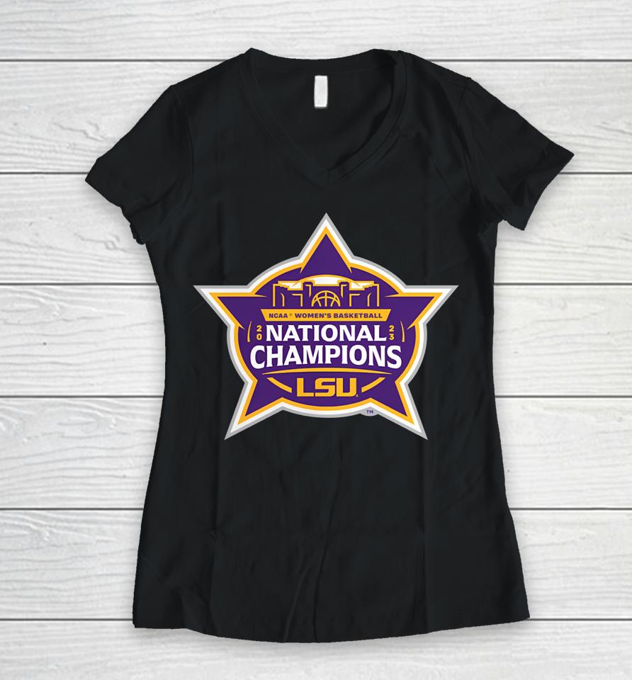 Lsu Tigers 2023 Women's Basketball National Women V-Neck T-Shirt