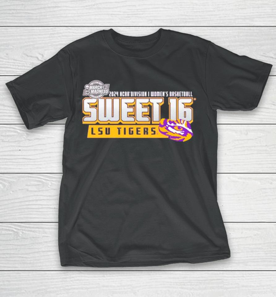 Lsu Tigers 2024 Ncaa Division I Women’s Basketball Sweet 16 T-Shirt