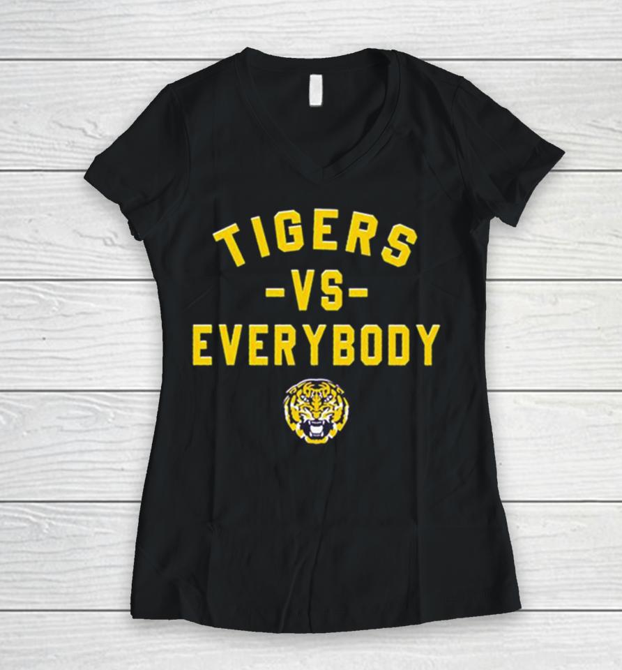Lsu Tigers Basketball Tigers Vs Everybody Women V-Neck T-Shirt