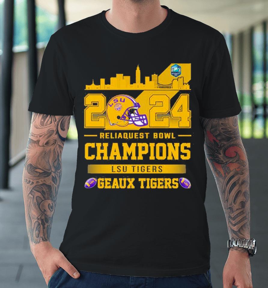 Lsu Tigers Football 2024 Reliaquest Bowl Champions Helmet Premium T-Shirt