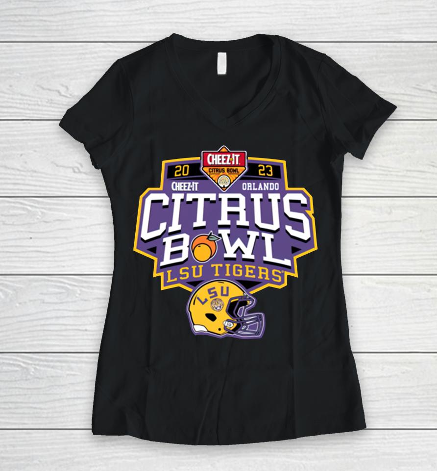 Lsu Tigers Football Citrus Bowl 2023 Women V-Neck T-Shirt
