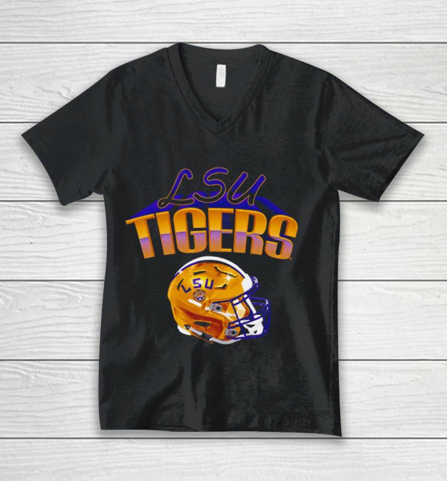 Lsu Tigers Football Glossy Helmet Unisex V-Neck T-Shirt