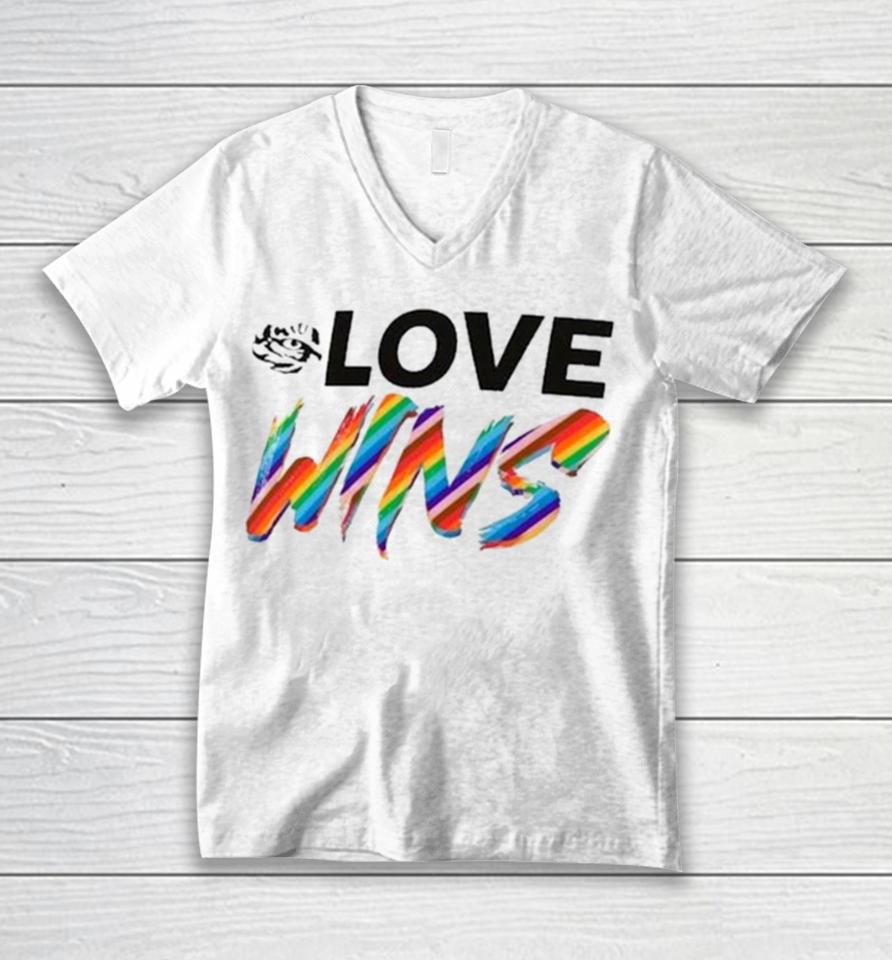 Lsu Tigers Love Wins Pride 2024 Unisex V-Neck T-Shirt