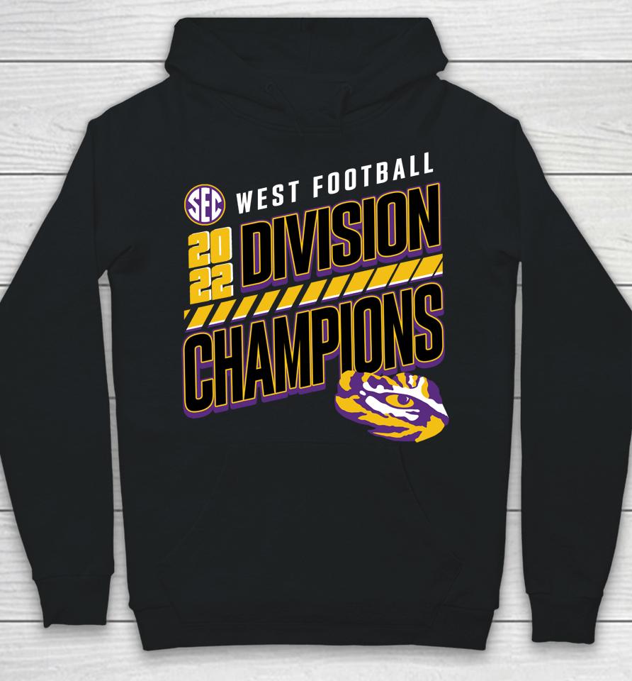 Lsu Tigers Sec West Football 2022 Division Champions Slanted Knockout Hoodie
