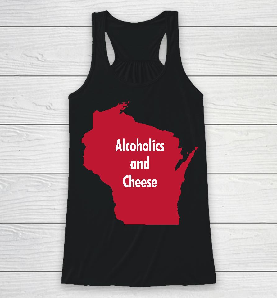 Luccainternational Store Alcoholics And Cheese Wisconsin Racerback Tank