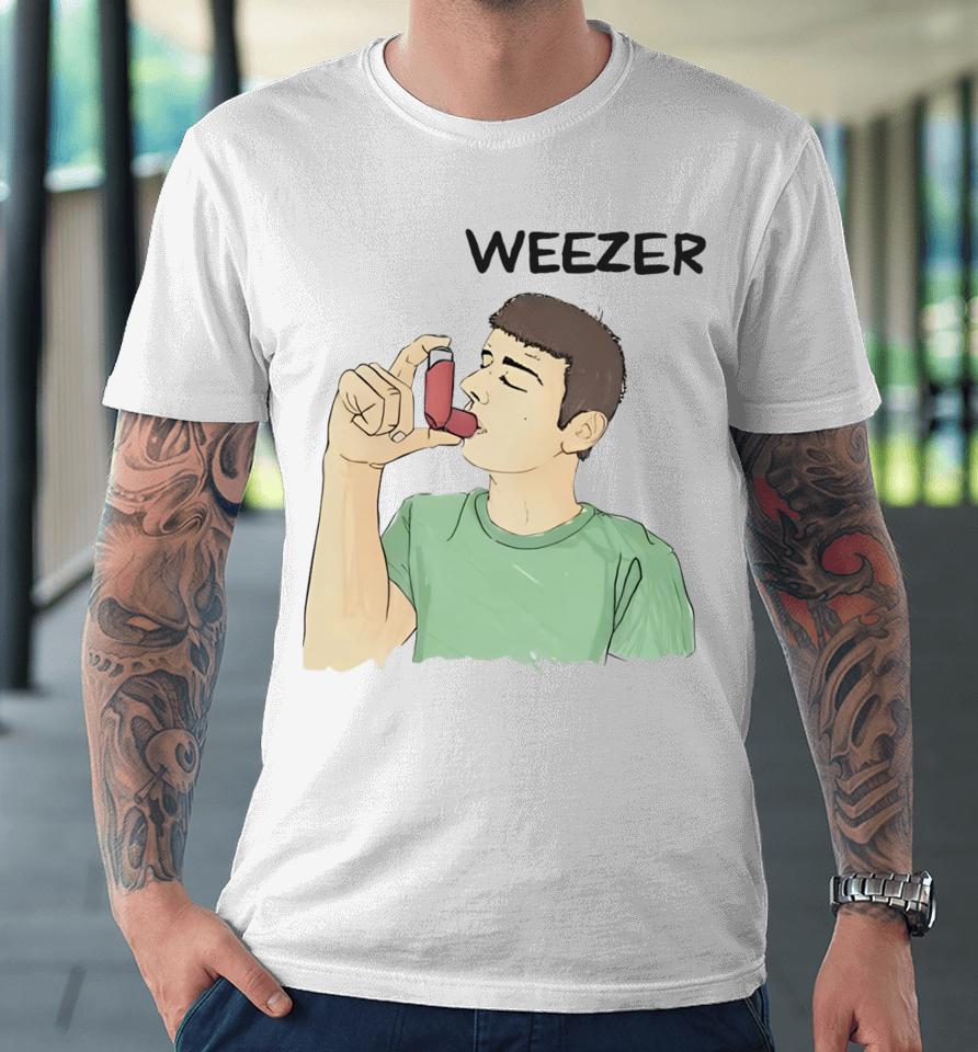 Luccainternational Weezer Man Using Inhaler Premium T-Shirt