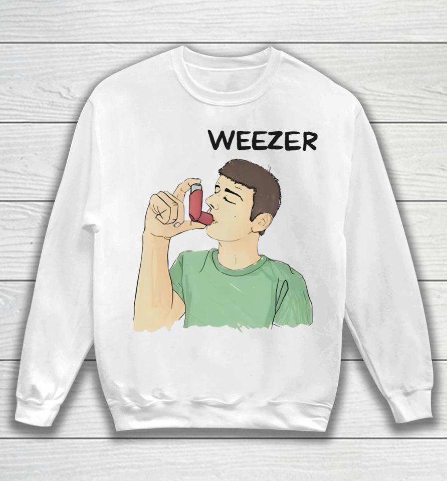 Luccainternational Weezer Man Using Inhaler Sweatshirt