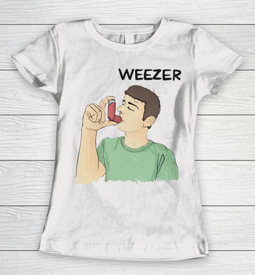 Luccainternational Weezer Man Using Inhaler Women T-Shirt