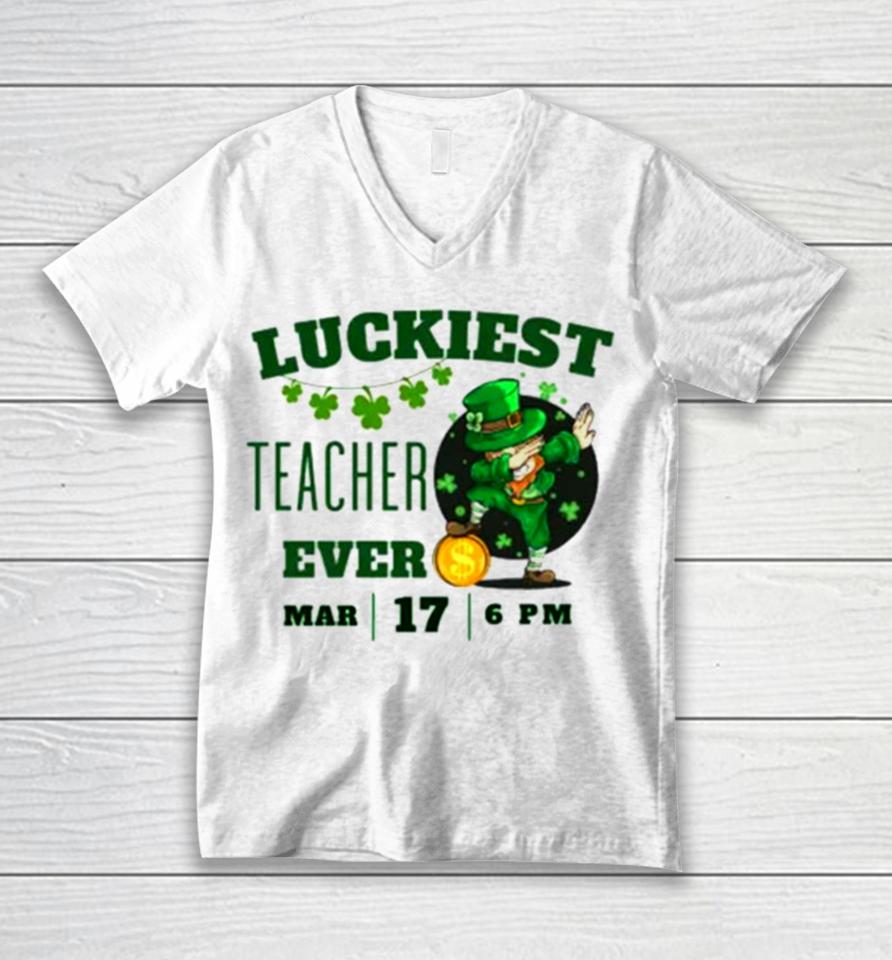 Luckiest Teacher Ever St. Patrick’s Day Edition Bring The Irish Charm To The Classroom Unisex V-Neck T-Shirt