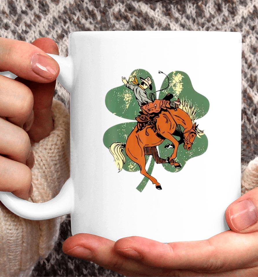 Lucky Bronc Horse Cowgirl Western St Patrick’s Day Coffee Mug