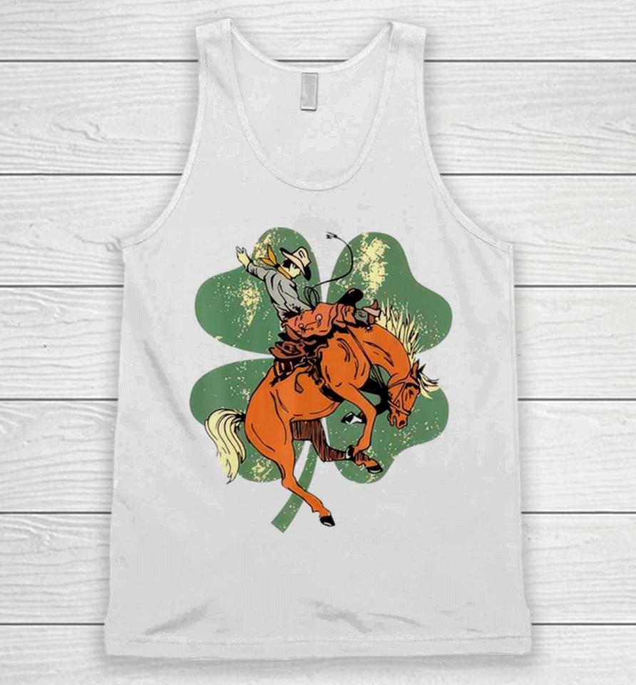 Lucky Bronc Horse Cowgirl Western St Patrick’s Day Unisex Tank Top