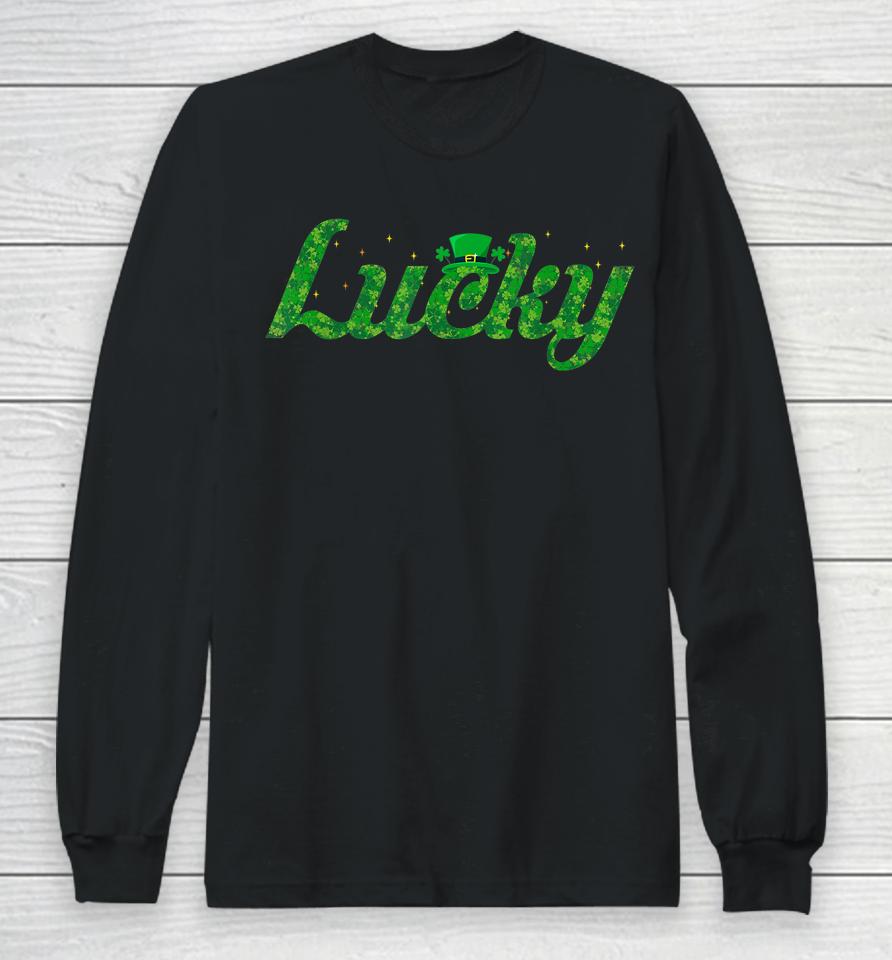 Lucky Charm Leprechaun Hat Shamrock St Patrick's Day Long Sleeve T-Shirt