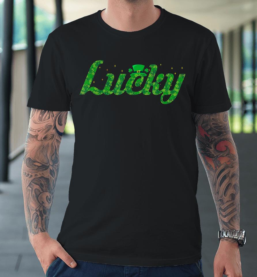 Lucky Charm Leprechaun Hat Shamrock St Patrick's Day Premium T-Shirt