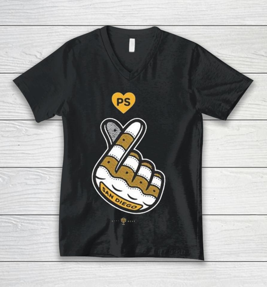 Lucky Duck Foundation San Diego Finger Heart Unisex V-Neck T-Shirt