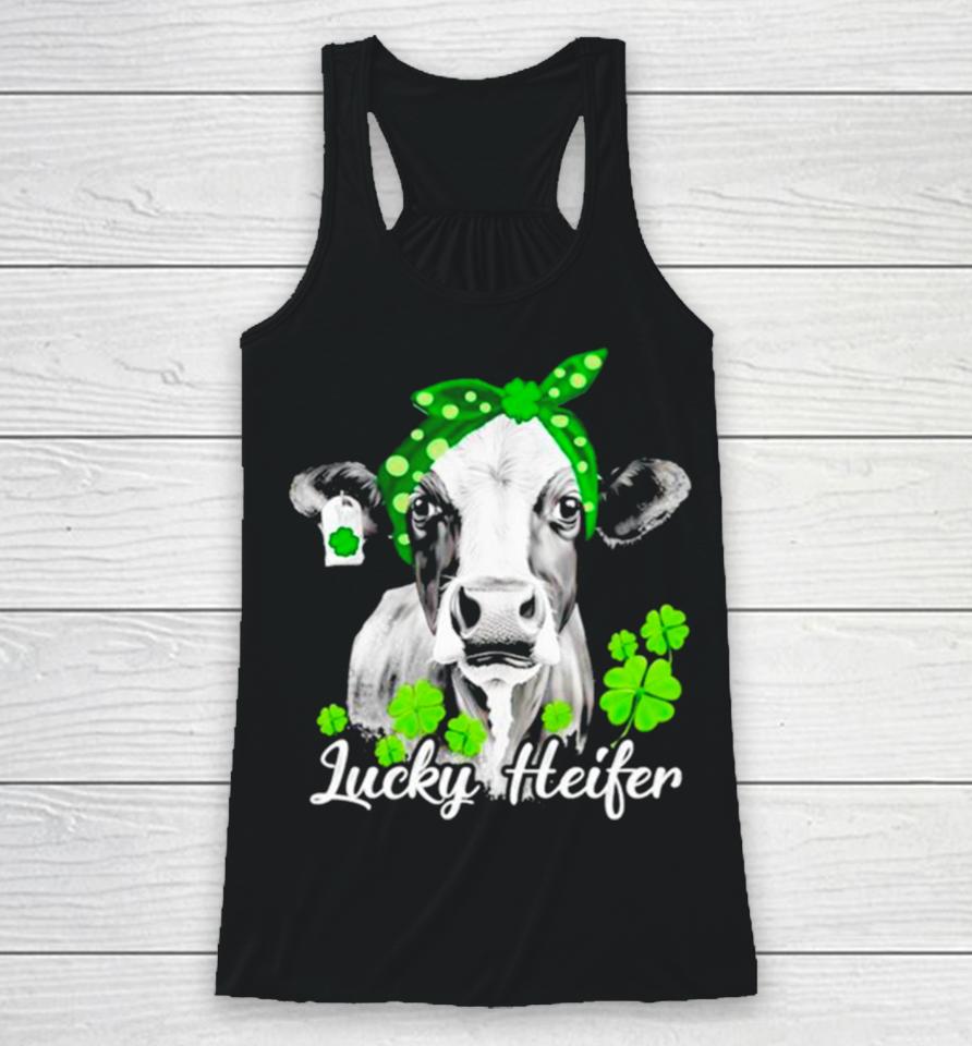 Lucky Heifer St Patrick’s Day Cow Racerback Tank