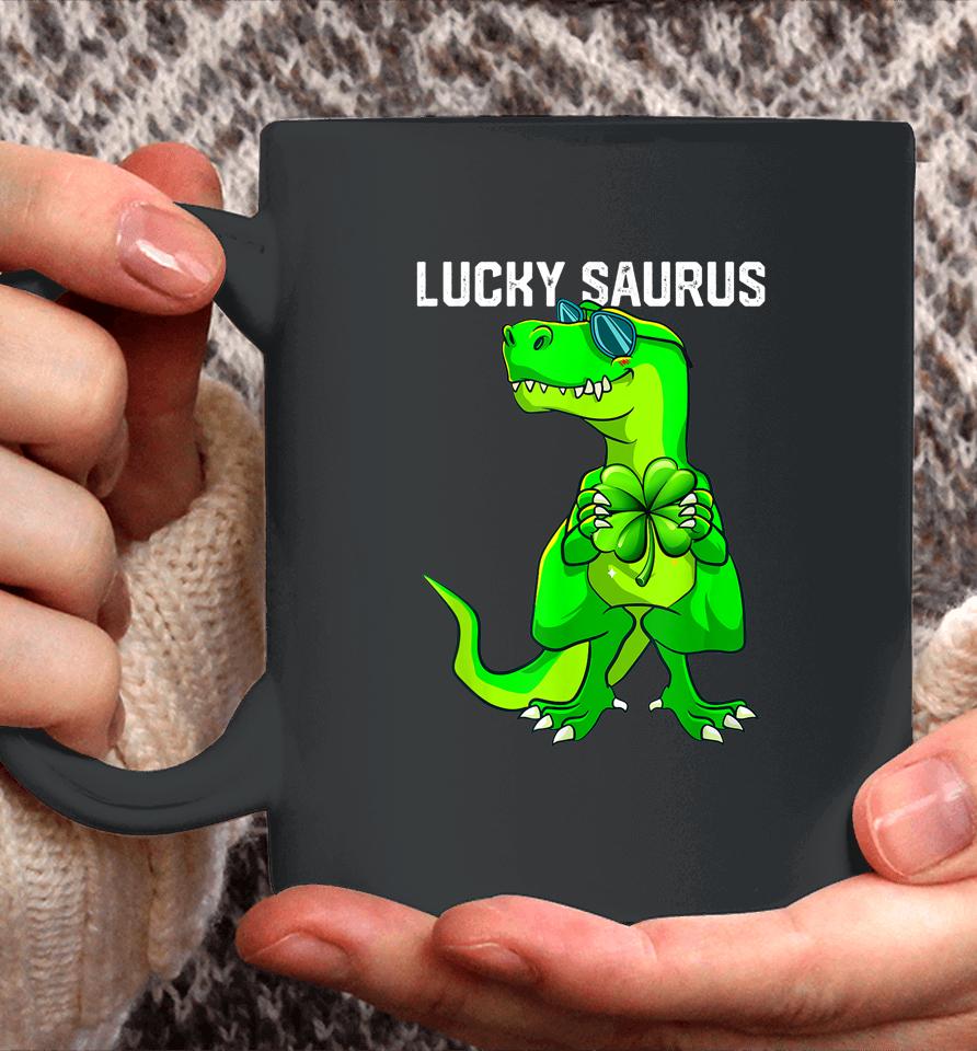 Lucky Saurus Dinosaur Irish Shamrock St Patrick's Day Coffee Mug