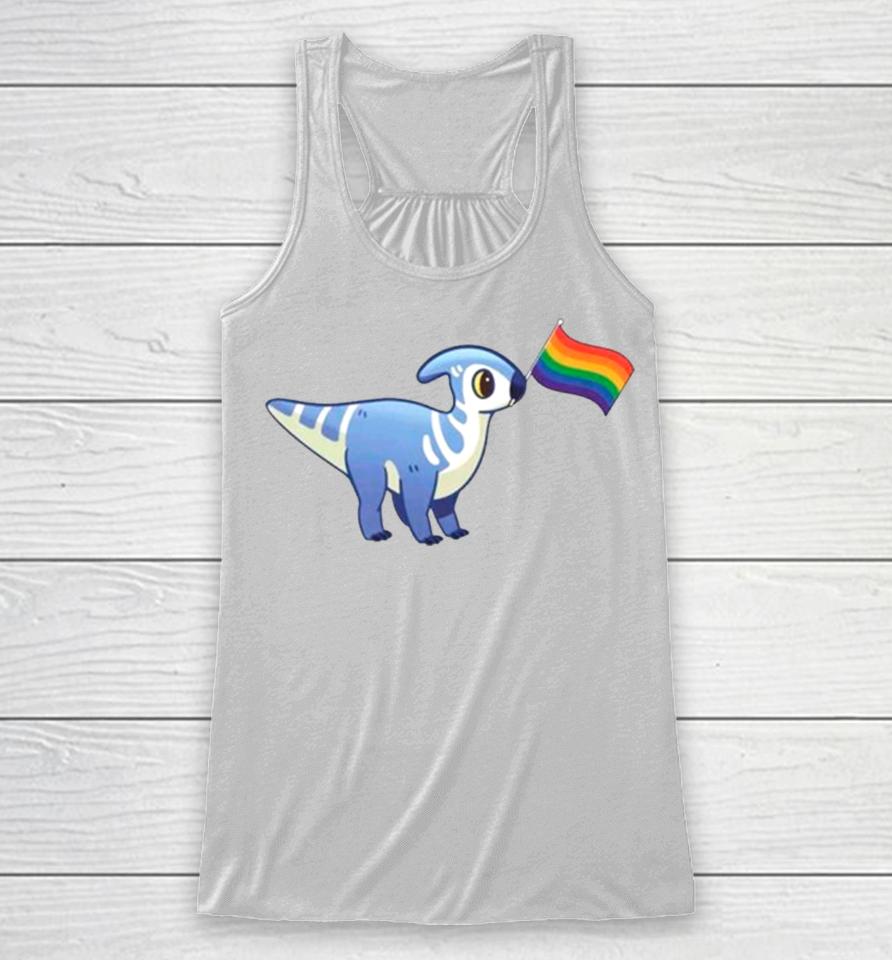 Lucky With A Pride Flag Racerback Tank