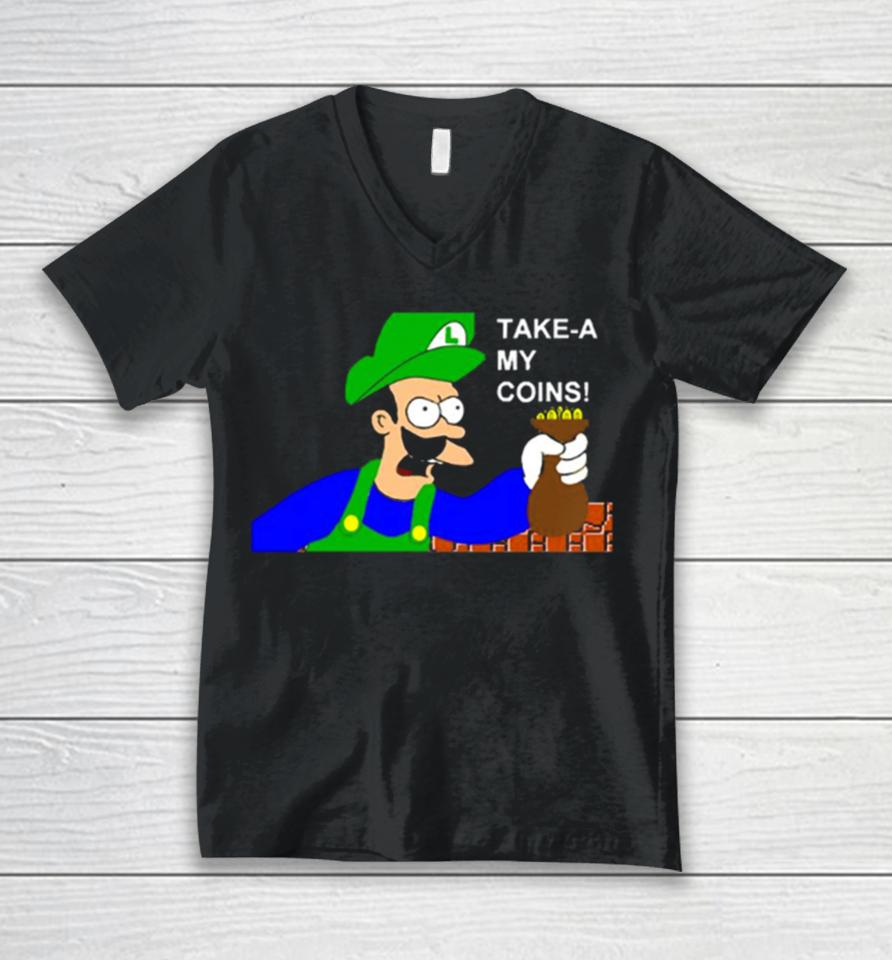 Luigi Shut Up And Take My Money Unisex V-Neck T-Shirt