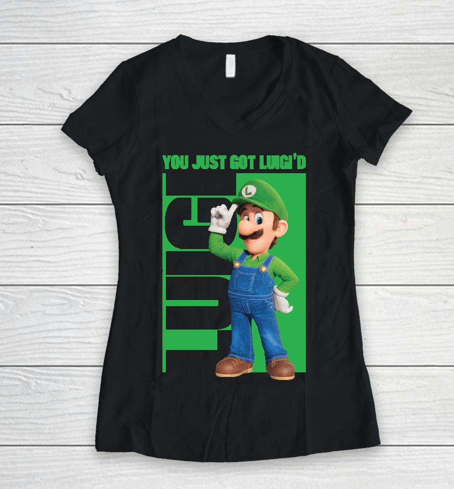 Luigi You Just Got Luigi'd Women V-Neck T-Shirt