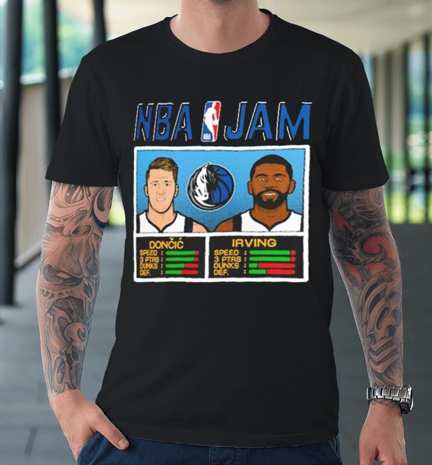 Luka Dončić And Kyrie Irving Dallas Mavericks Nba Jam Tri Blend Premium T-Shirt