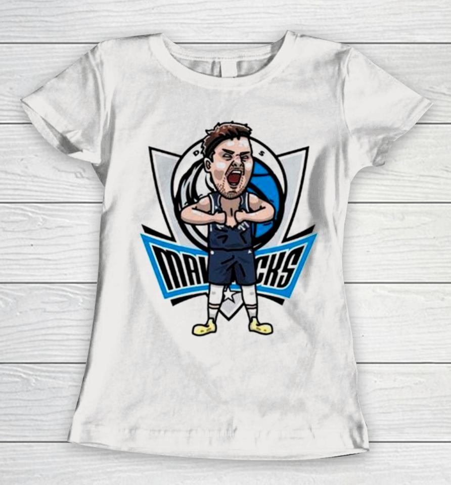 Luka Doncic Dallas Mavericks Player Cartoon Women T-Shirt