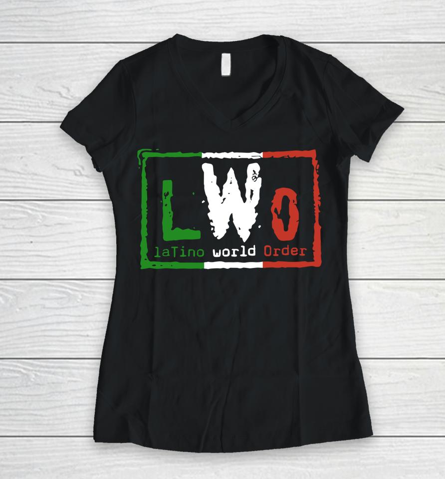 Lwo Latino World Order Women V-Neck T-Shirt