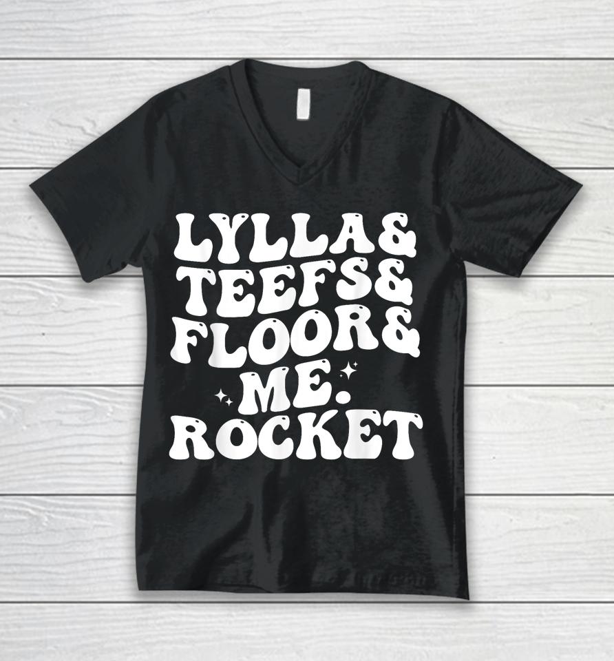 Lylla Teefs Floor And Me Rocket Unisex V-Neck T-Shirt